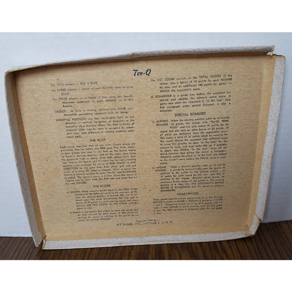 Vintage Ten-Q Board Game 1955 K-T Games - Picture 6 of 11